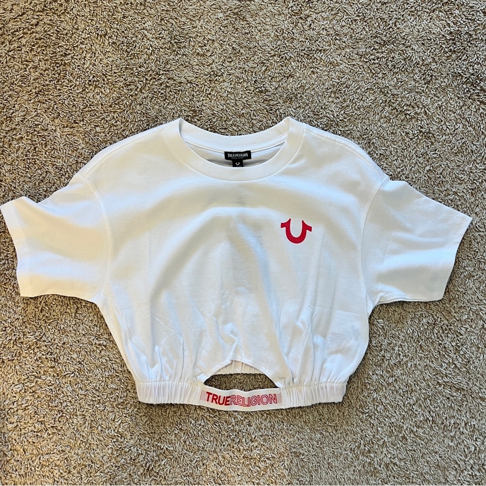 True Religion White Tee with Red Logo